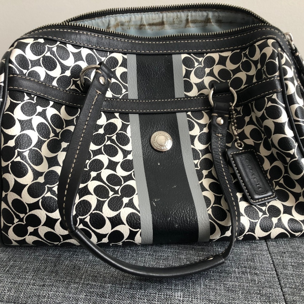 Coach Chelsea Heritage Black & white Satchel Purse